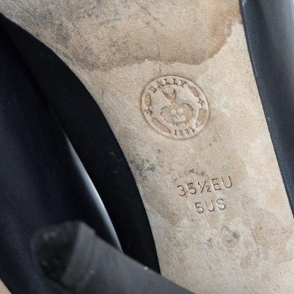 BALLY Estelle Pull On High Heel Black Leather Boot Size US 5 - Picture 11 of 12